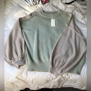 By together gray and mint sweater